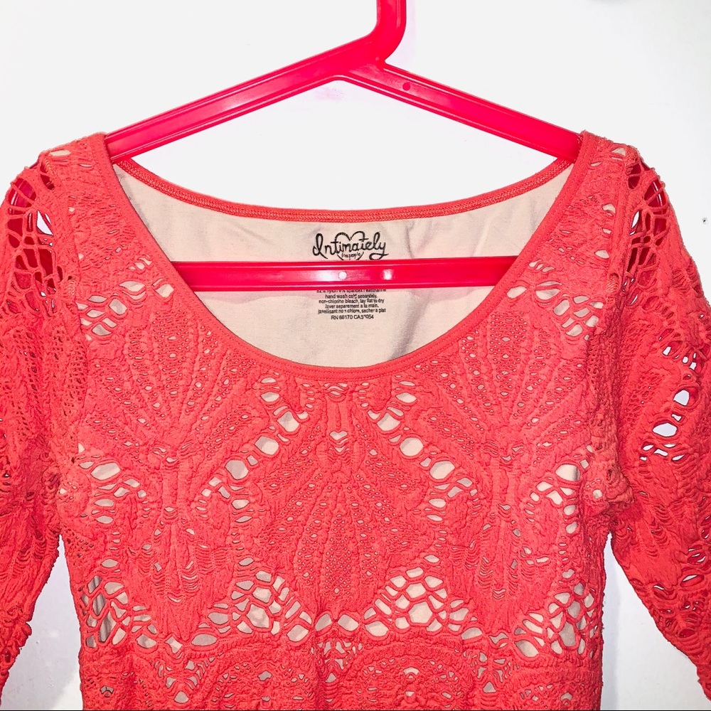 FREE PEOPLE (INTIMATELY) Pink and Cream Seamless Medallion Bodycon Dress - Picture 4 of 7